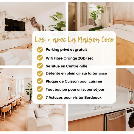 Free Parking - Self Checkin - Wifi - Terrasse - La Maison Coco By Superbordeaux Апартаменты *