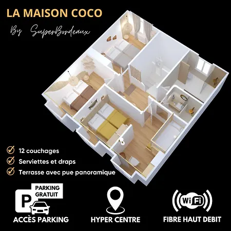 Апартаменты Free Parking - Self Checkin - Wifi - Terrasse - La Maison Coco By Superbordeaux